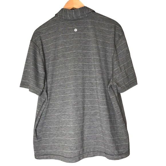 Lululemon Evolution Polo Men’s Grey Stripes Golf Shirt ESTIMATED Size Large - Picture 6 of 9